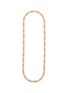 LANE CRAWFORD VINTAGE ACCESSORIES 1980s' Gold Toned Ribbed Link Necklace
