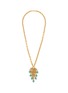 LANE CRAWFORD VINTAGE ACCESSORIES 1990's Gold Toned Faux Turquoise Necklace