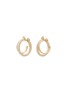 LANE CRAWFORD VINTAGE ACCESSORIES 1990s' Gold Toned Faux Pearl Clip On Hoop Earrings