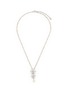 LANE CRAWFORD VINTAGE ACCESSORIES 1990's Silver Toned Beaded Diamanted Drop Necklace