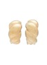 LANE CRAWFORD VINTAGE ACCESSORIES 1990s' Gold Toned Twisted Clip On Half Hoop Earrings