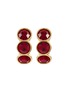 LANE CRAWFORD VINTAGE ACCESSORIES 1980s' Vintage Swarovski Gold Toned Red Stone Clip On Earrings