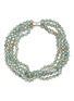 LANE CRAWFORD VINTAGE ACCESSORIES 1990s' Iridescent Crystal Four Row Beaded Necklace