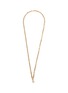 LANE CRAWFORD VINTAGE ACCESSORIES 1980s' Gold Toned Faux Pearl Pendant Link Necklace
