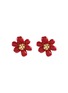 LANE CRAWFORD VINTAGE ACCESSORIES 1990s' Vintage Joan Rivers Gold Toned Flower Clip On Earrings