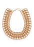 LANE CRAWFORD VINTAGE ACCESSORIES 1990s' Gold Toned Textured Circle Link Collar Necklace