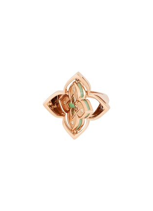 Detail View - Click To Enlarge - ROBERTO COIN - Venetian Princess 18K Rose Gold Diamond Chrysoprase Ruby Ring — EU 53