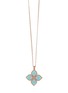 ROBERTO COIN Princess Flower 18K Rose White Gold  Diamond Turquoise Ruby Necklace