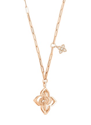 Detail View - Click To Enlarge - ROBERTO COIN - Venetian Princess 18K Rose Gold Diamond Chrysoprase Ruby Necklace