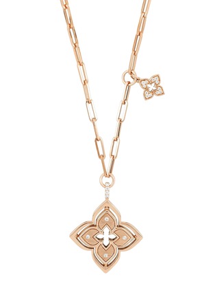 Detail View - Click To Enlarge - ROBERTO COIN - Venetian Princess 18K Rose Gold Diamond Chrysoprase Ruby Necklace