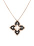 ROBERTO COIN Venetian Princess 18K Rose Black White Gold Black Diamond Ruby Necklace