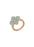 Detail View - Click To Enlarge - ROBERTO COIN - Princess Flower 18K Rose White Gold Diamond Turquoise Ruby Ring
