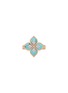 ROBERTO COIN Princess Flower 18K Rose White Gold Diamond Turquoise Ruby Ring