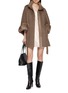Figure View - Click To Enlarge - CHEVITE - Sable Trim Cashmere Belted Cape