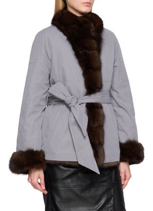 Detail View - Click To Enlarge - CHEVITE - Reversible Sable Fur Trim Jacket