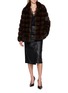 Figure View - Click To Enlarge - CHEVITE - Reversible Sable Fur Trim Jacket