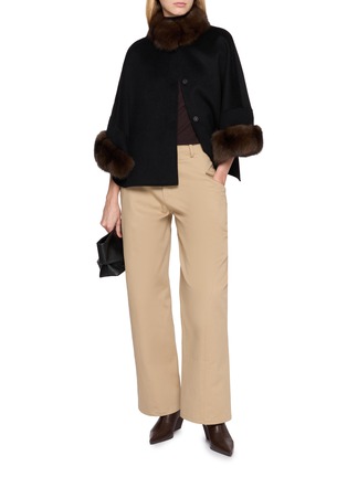 Figure View - Click To Enlarge - CHEVITE - Sable Trim Cape