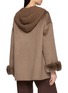 Back View - Click To Enlarge - CHEVITE - Chinchilla Cuff Cashmere Knit Hooded Jacket