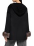 Back View - Click To Enlarge - CHEVITE - Chinchilla Cuff Cashmere Knit Hooded Jacket