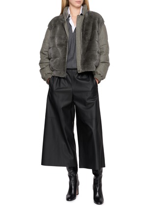 Figure View - Click To Enlarge - CHEVITE - Mink Fur Wool Goose Down Jacket