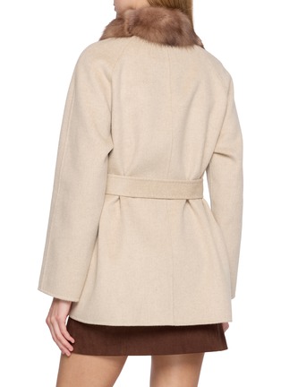 Back View - Click To Enlarge - CHEVITE - Sable Fur Collar Double Breasted Jacket