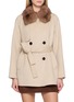 CHEVITE Sable Fur Collar Double Breasted Jacket
