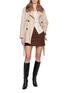 Figure View - Click To Enlarge - CHEVITE - Sable Fur Collar Double Breasted Jacket