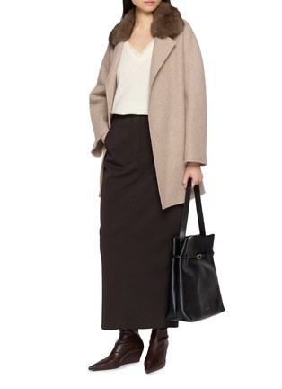 Figure View - Click To Enlarge - CHEVITE - Sable Collar Cashmere Twill Jacket