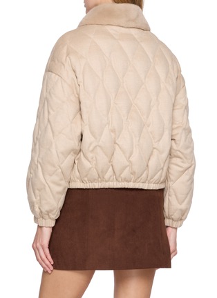 Back View - Click To Enlarge - CHEVITE - Quilted Mink Fur Collar Jacket