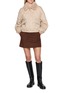 Figure View - Click To Enlarge - CHEVITE - Quilted Mink Fur Collar Jacket