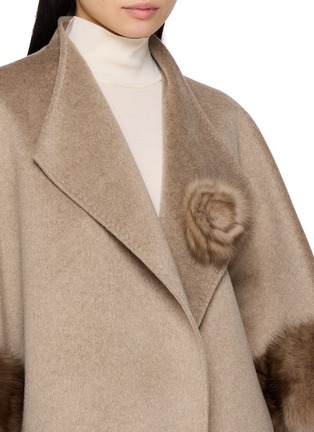  - CHEVITE - Sable Cuff Cashmere Cape with Detachable Corsage