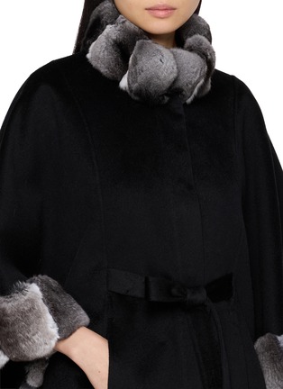  - CHEVITE - Chinchilla Collar Cuff Cashmere Cape