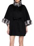 CHEVITE Chinchilla Collar Cuff Cashmere Cape