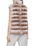 Back View - Click To Enlarge - CHEVITE - Stand Collar Chinchilla Fur Vest