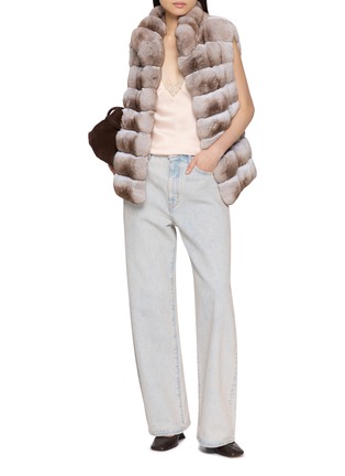 Figure View - Click To Enlarge - CHEVITE - Stand Collar Chinchilla Fur Vest