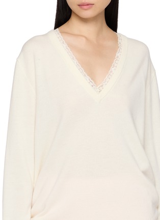  - POSSE - Primerose Lace Trim V-Neck Sweater