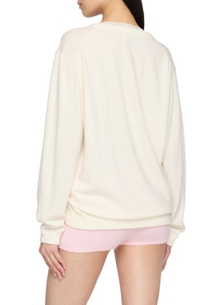 Back View - Click To Enlarge - POSSE - Primerose Lace Trim V-Neck Sweater