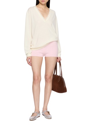Figure View - Click To Enlarge - POSSE - Primerose Lace Trim V-Neck Sweater