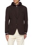 ELEVENTY Detachable Hooded Bib Single Breasted Blazer