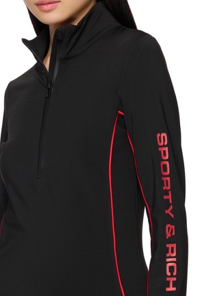  - SPORTY & RICH - Bold Logo Alpine Quarter Zip-Neck Top