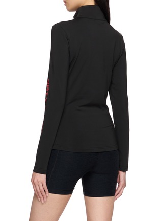 Back View - Click To Enlarge - SPORTY & RICH - Bold Logo Alpine Quarter Zip-Neck Top