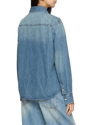Back View - Click To Enlarge - MO&CO. - Logo Embroidered Denim Shirt
