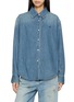 MO&CO. Logo Embroidered Denim Shirt