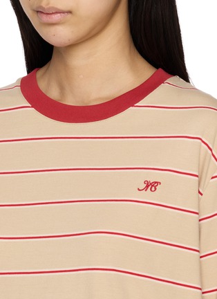  - MO&CO. - Long Sleeve Striped T-Shirt with Scarf