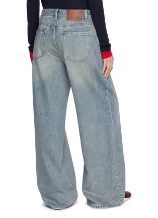 Back View - Click To Enlarge - MO&CO. - Washed Wide Leg Denim Jeans