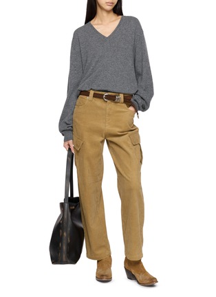 Figure View - Click To Enlarge - MO&CO. - Tapered Leg Corduroy Cargo Pants