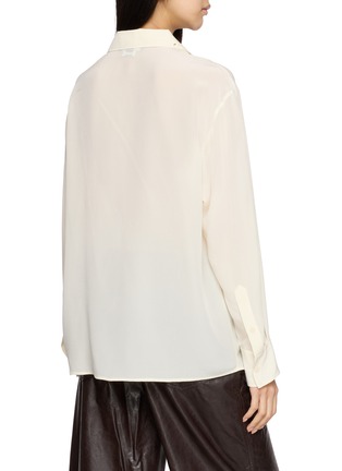 Back View - Click To Enlarge - MO&CO. - Floral Embroidered Collar Shirt