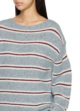  - MO&CO. - Striped Boat Neck Knit Sweater