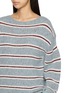  - MO&CO. - Striped Boat Neck Knit Sweater
