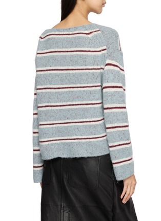 Back View - Click To Enlarge - MO&CO. - Striped Boat Neck Knit Sweater
